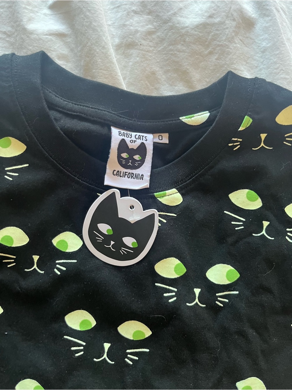 Baby Cats of California glow in the dark cat tee - XS